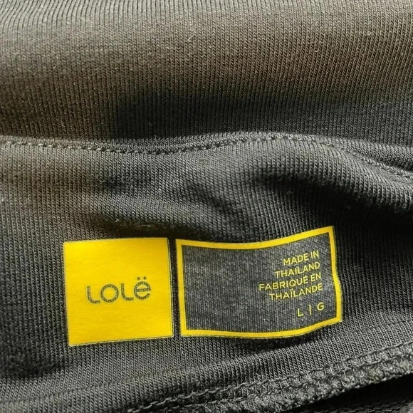 Lole Cropped Wool  Blend Mock Neck Black Crop Top Size Large - Picture 6 of 7